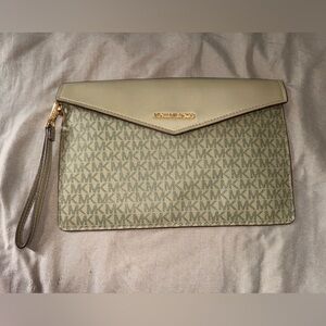 Michael Kors Olive Green Wristlet Clutch